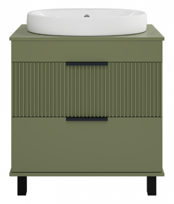 Тумба Enfida 70 (зеленая) с раковиной Ekokerama Doppia 65 Brevita фото в интернет-магазине Русалия