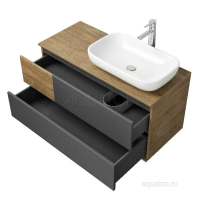 Тумба под раковину AQUATON Терра 105 дуб кантри, антрацит 1A246901TEKA0 фото в интернет-магазине Русалия