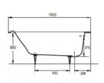 Чугунная ванна JACOB DELAFON PARALLEL E2946 150х70 фото в интернет-магазине Русалия