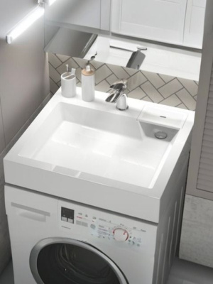 Раковина над стиральной машиной Uperwood Vission 60х55х11 см, белая глянцевая 45483000001 фото в интернет-магазине Русалия