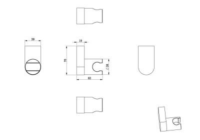 Настенный держатель WONZON & WOGHAND, Хром (WW-994207-CR) фото в интернет-магазине Русалия