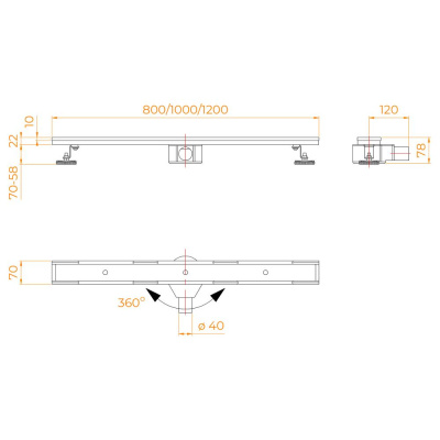 Душевой трап RGW SDR-08B 80см, под плитку черный фото в интернет-магазине Русалия