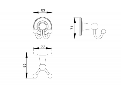 Крючок двойной Timo Nelson (160012/02) фото в интернет-магазине Русалия