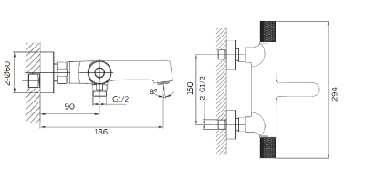 Смеситель для ванны Intento 0217 BiOp AltroBagno фото в интернет-магазине Русалия
