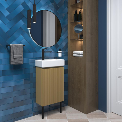 Тумба с раковиной WC Area 40 см матовый бежевый 221803006 Wellsee фото в интернет-магазине Русалия