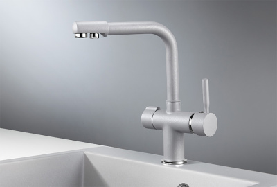 Смеситель для кухни GRANULA (2088, АЛЮМИНИУМ) фото в интернет-магазине Русалия