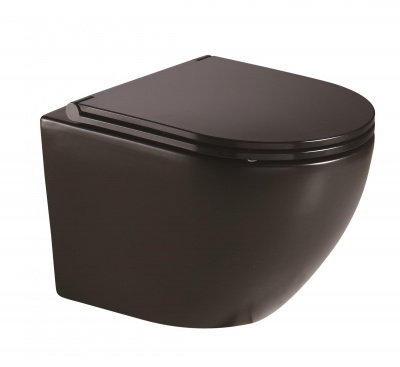 Унитаз подвесной с сиденьем микролифт 2197MB черный матовый CeramaLux фото в интернет-магазине Русалия