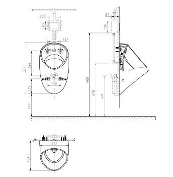 Писсуар ARROW AN660 подвесной фото в интернет-магазине Русалия