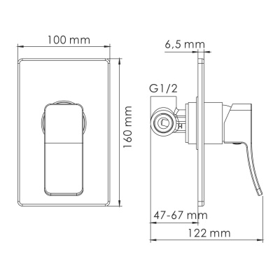 Aller 10651 Смеситель для душа Wasserkraft фото в интернет-магазине Русалия