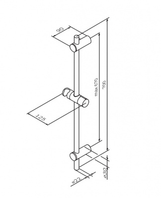 F0390000 Gem, душевая штанга, хром, шт фото в интернет-магазине Русалия