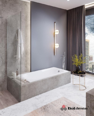 Ванна чугунная Classic 1600x700x400 CL16070 Goldman с ножками фото в интернет-магазине Русалия