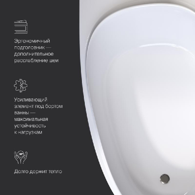 W80A-170R110W-A Like, ванна акриловая 170х110 см, правосторонняя, шт Am.Pm фото в интернет-магазине Русалия