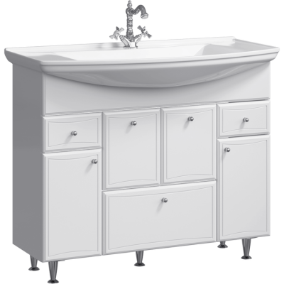 Напольная тумба 105 Barcelona белый BA0110K + умывальник Стиль 1050 4620008197340 Aqwella фото в интернет-магазине Русалия