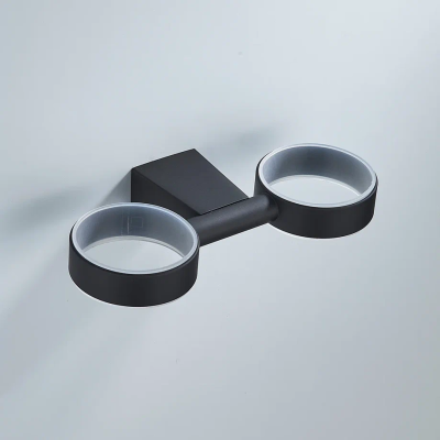 Стакан для ванной комнаты двойной Shevanik SG5722H, черный фото в интернет-магазине Русалия