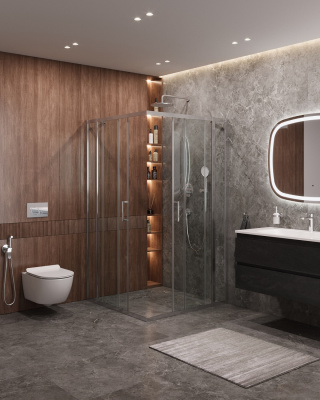 Душевой уголок CEZARES MOLVENO-A-22-80+20-C-Cr-IV фото в интернет-магазине Русалия