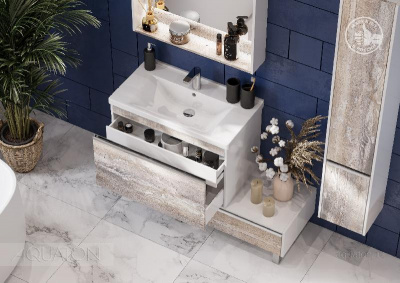 Тумба под раковину AQUATON Капри 80 бетон пайн 1A230201KPDA0 фото в интернет-магазине Русалия