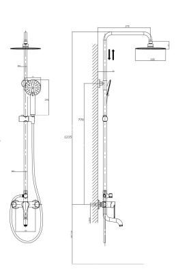 Душевая система RUSH Denis (DN0335-40) фото в интернет-магазине Русалия