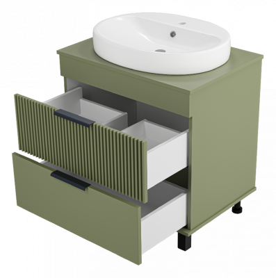 Тумба Enfida 70 (зеленая) с раковиной Ekokerama Doppia 65 Brevita фото в интернет-магазине Русалия