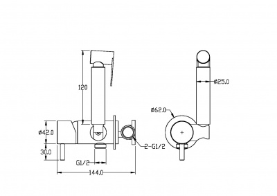 Гигиенический комплект UNO 467 хром Boheme фото в интернет-магазине Русалия