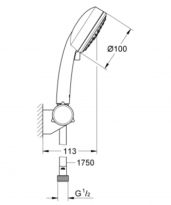 Душевой гарнитур 27854002 New Tempesta Cosmopolitan 100 III Grohe фото в интернет-магазине Русалия