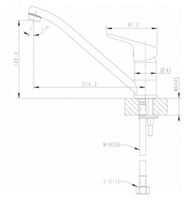 Смеситель для кухни Drop F74898C-2 Bravat фото в интернет-магазине Русалия