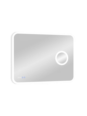 Зеркало с подсветкой Bliss 800x700 линза, часы, антизапотевание ЗЛП403 Continent фото в интернет-магазине Русалия