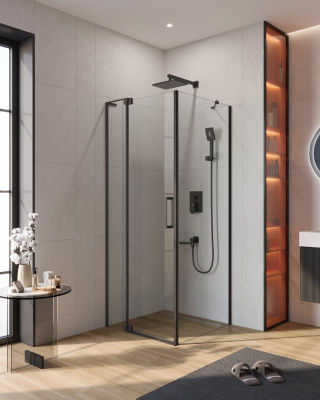 Душевой уголок CEZARES SLIDER-AH-1-80-70/80-C-NERO фото в интернет-магазине Русалия