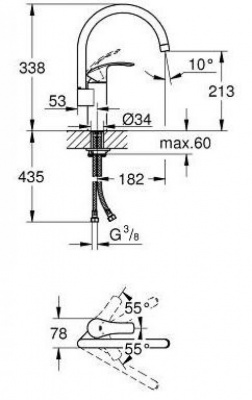 Смеситель для мойки Eurosmart 33202002 Grohe фото в интернет-магазине Русалия