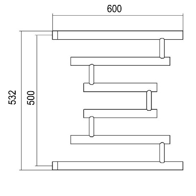 Водяной полотенцесушитель Модерн-Люкс 500х600, хром Domoterm фото в интернет-магазине Русалия