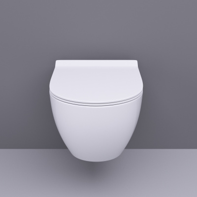 BOND F01-10 Унитаз подвесной безободковый белый с сиденьем с микролифтом фото в интернет-магазине Русалия