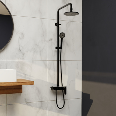 Душевая система SP-33B черный матовый RGW фото в интернет-магазине Русалия