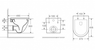 Унитаз подвесной безободковый 0046 N Grado с сиденьем микролифт Azario фото в интернет-магазине Русалия