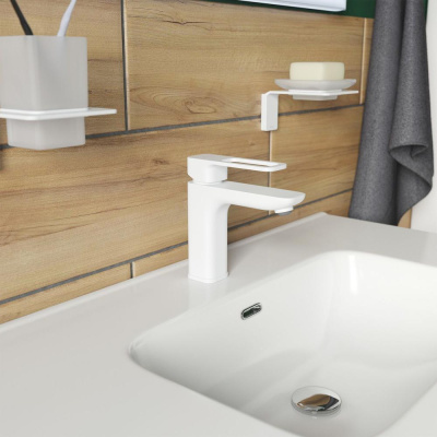 Смеситель для умывальника белый матовый IDDIS Slide (SLIWT00i01) фото в интернет-магазине Русалия