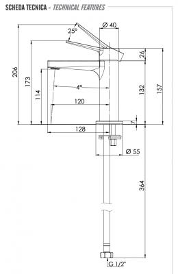 Смеситель для раковины Remer Slash SL12NO, черный матовый фото в интернет-магазине Русалия