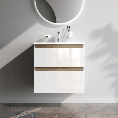 M85AFHX0652WG X-Joy, База под раковину, подвесная, 65 см, 2 ящика, белый глянец Am.Pm фото в интернет-магазине Русалия