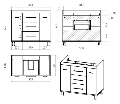 Тумба Терра 90 (серая) с раковиной Эстет Рава 90 Misty фото в интернет-магазине Русалия