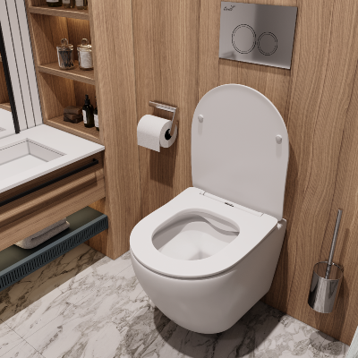 Унитаз TICINO Aria MW ТЕРМООБЖИГ (не плёнка) подвесной безободковый белый матовый Ceruttispa CT8917 (485х365х350) фото в интернет-магазине Русалия