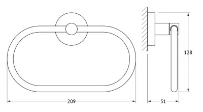 Держатель полотенца овальный HAR 022 Harmonie Artwelle фото в интернет-магазине Русалия