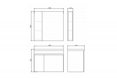 Зеркало-шкаф Comforty Осло-80 бетон светлый фото в интернет-магазине Русалия