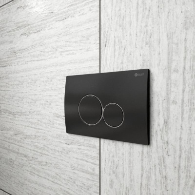 Клавиша смыва Виктория PN44061BC черная матовая/хром Point фото в интернет-магазине Русалия