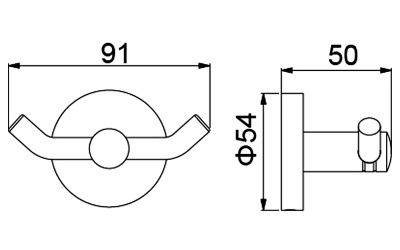 Крючок двойной Timo Saona (13012/17) золото матовое фото в интернет-магазине Русалия