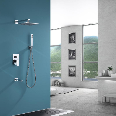 Душевая система ABBER Weiss Insel AF8017 скрытого монтажа с изливом, хром фото в интернет-магазине Русалия