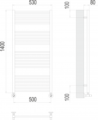 Водяной полотенцесушитель Сицилия П22 500х1400 4670078530820 Terminus фото в интернет-магазине Русалия