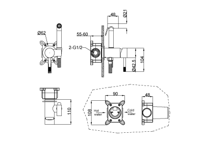 Смеситель гигиенический, Uno. Black 467-B фото в интернет-магазине Русалия