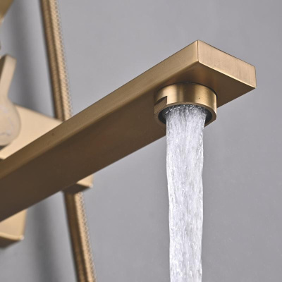 Душевая система Shevanik S6136G, золотой сатин фото в интернет-магазине Русалия