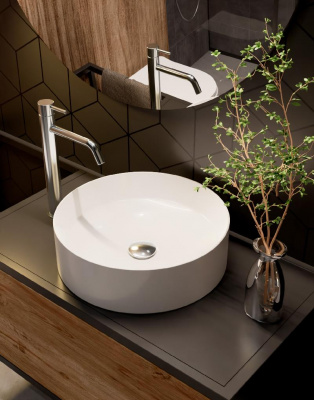 AQM5007 Раковина настольная отдельностоящая круглая. 400x400x120 фото в интернет-магазине Русалия