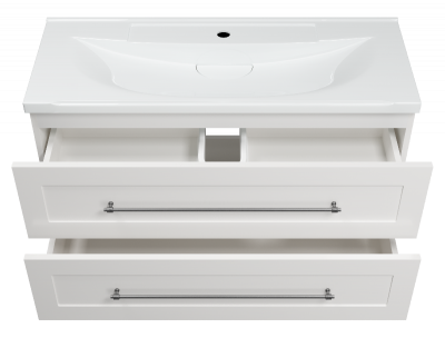 Тумба Марта 100 подвесная (белая) с раковиной Misty EVVA 100 Misty фото в интернет-магазине Русалия