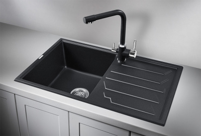 Кухонная мойка GRANULA (8002, ЧЁРНЫЙ) фото в интернет-магазине Русалия