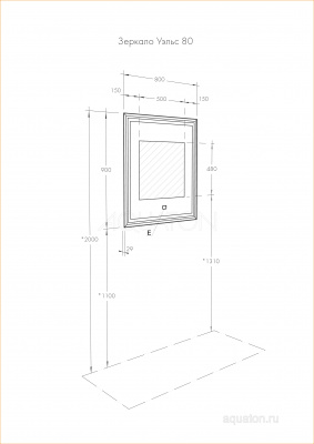 Зеркало AQUATON Уэльс 80 1A214002WA010 фото в интернет-магазине Русалия