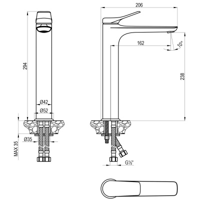 Смеситель Lemark Ortus для раковины (LM11309C) фото в интернет-магазине Русалия